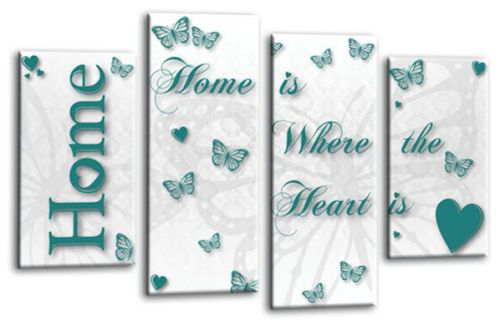 Home quote white Canvas Wall Art
